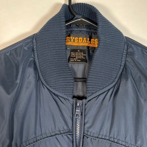 Drysdales Men's Quilted Full Zip Puffer Jacket XL Blue Winter Outdoor *Read - Picture 4 of 11